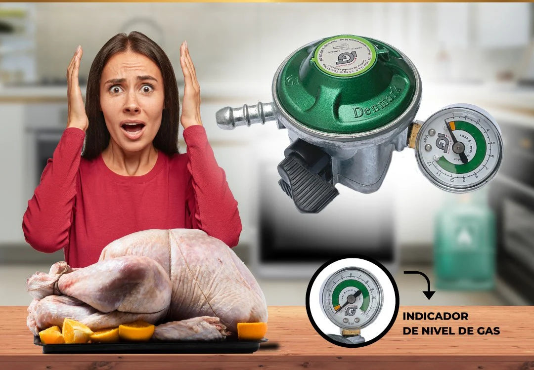 REGULADOR DE GAS PRIMIUM con medidor⏱️